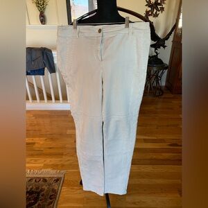 Chico's Striped Cream Straight Leg Pants